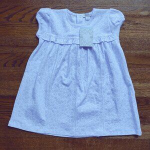 2T purple and white short sleeved dress. NWT. Kissy Kissy.